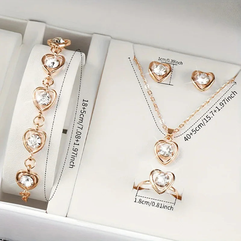 Set de Joyería Corazón de Cristal