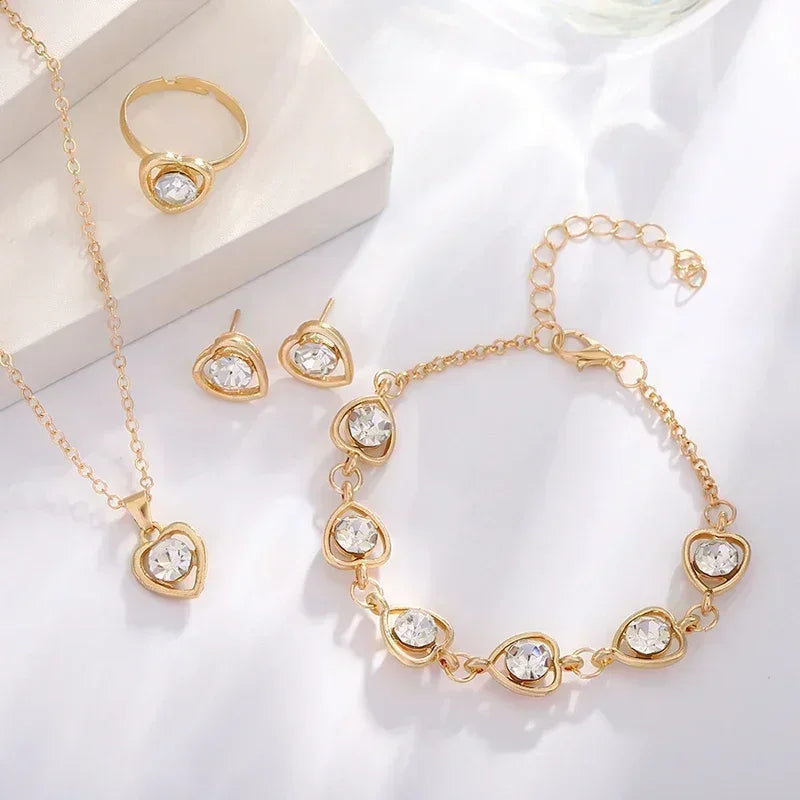 Set de Joyería Corazón de Cristal
