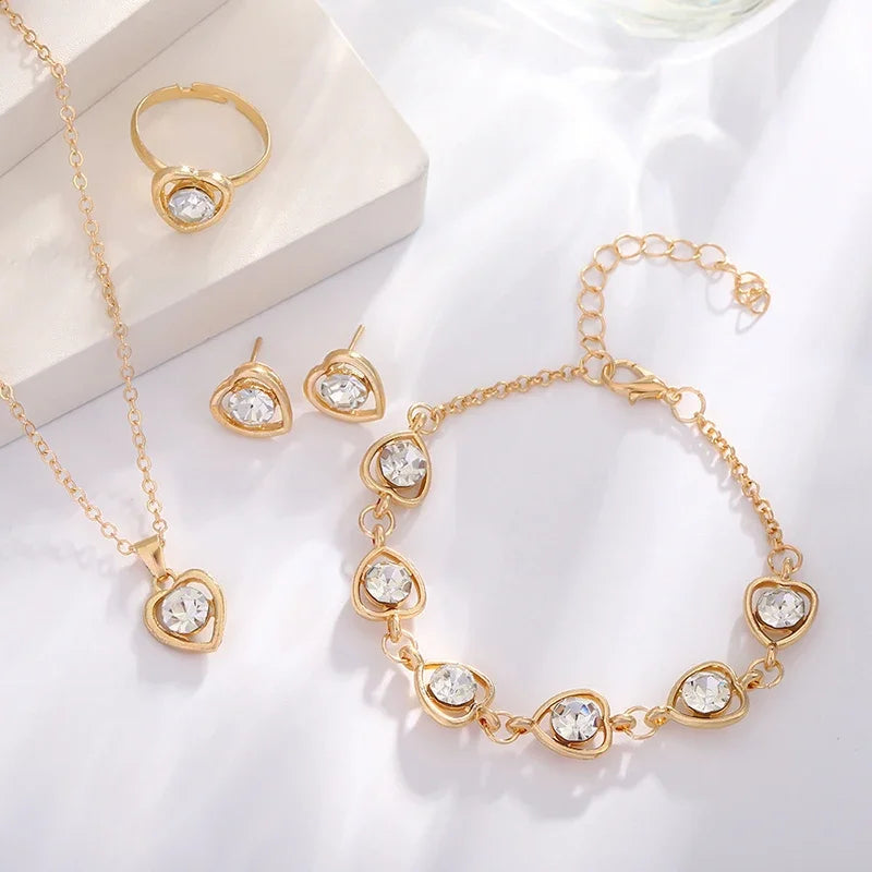 Set de Joyería Corazón de Cristal