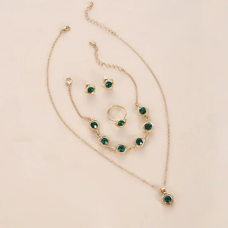 Set de Joyería Corazón de Cristal