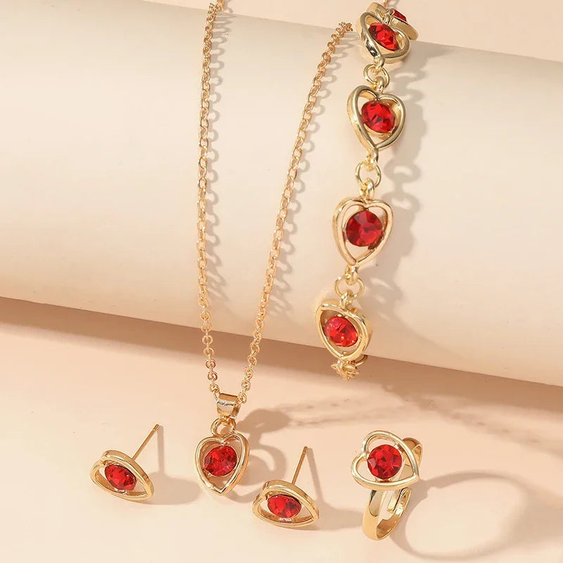 Set de Joyería Corazón de Cristal