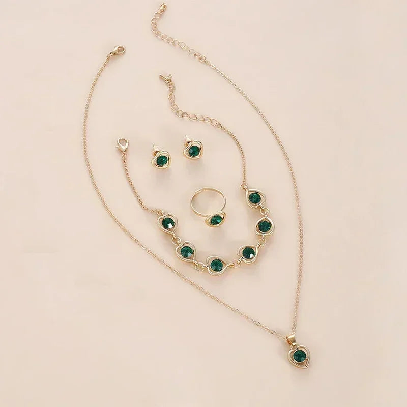 Set de Joyería Corazón de Cristal