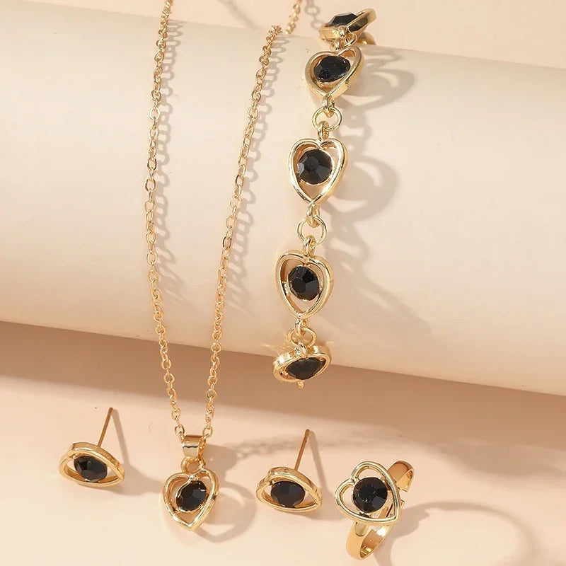 Set de Joyería Corazón de Cristal