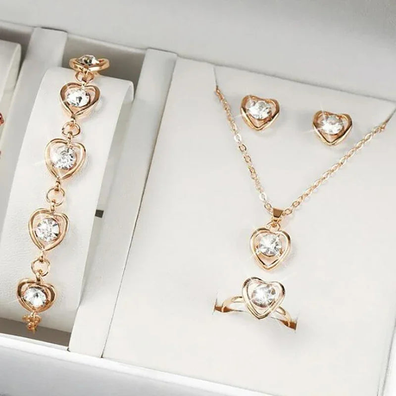 Set de Joyería Corazón de Cristal