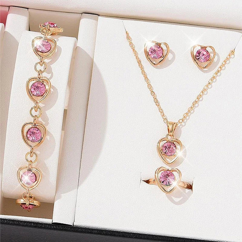 Set de Joyería Corazón de Cristal