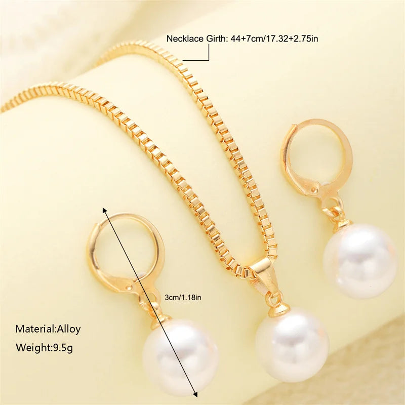 Set de Joieria amb Perles – 3 Peces per a Dona (Aretes + Collar amb Vaig dir)
