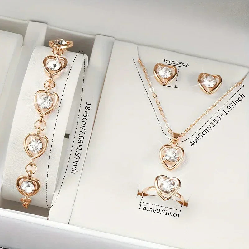Set de Joyería Corazón de Cristal